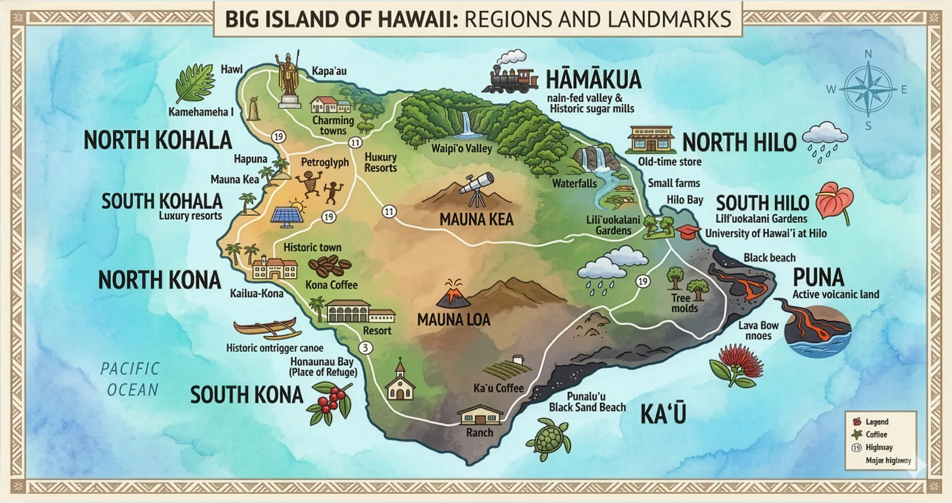 Big Island of Hawaii: Regions and Landmarks